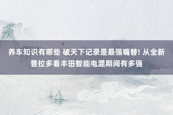 养车知识有哪些 破天下记录是最强嘴替! 从全新普拉多看丰田智能电混期间有多强