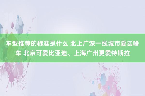 车型推荐的标准是什么 北上广深一线城市爱买啥车 北京可爱比亚迪、上海广州更爱特斯拉