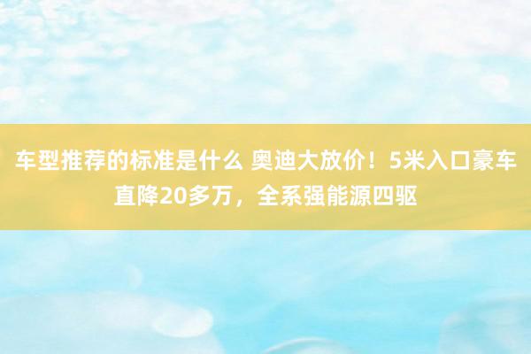 车型推荐的标准是什么 奥迪大放价！5米入口豪车直降20多万，全系强能源四驱