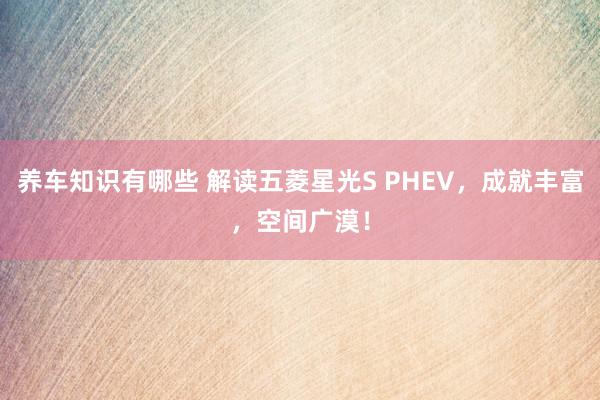 养车知识有哪些 解读五菱星光S PHEV，成就丰富，空间广漠！