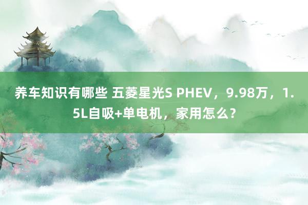 养车知识有哪些 五菱星光S PHEV，9.98万，1.5L自吸+单电机，家用怎么？