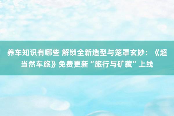 养车知识有哪些 解锁全新造型与笼罩玄妙：《超当然车旅》免费更新“旅行与矿藏”上线