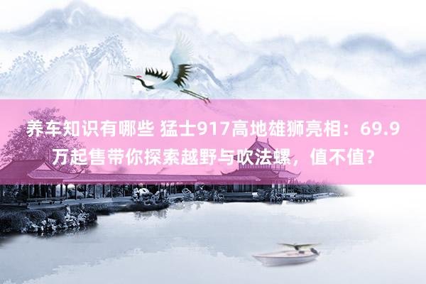 养车知识有哪些 猛士917高地雄狮亮相：69.9万起售带你探索越野与吹法螺，值不值？