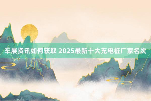 车展资讯如何获取 2025最新十大充电桩厂家名次