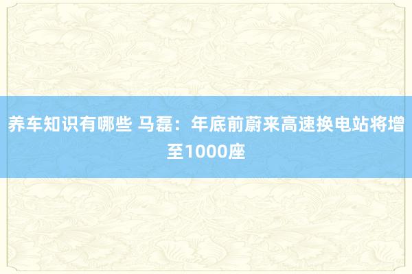 养车知识有哪些 马磊：年底前蔚来高速换电站将增至1000座