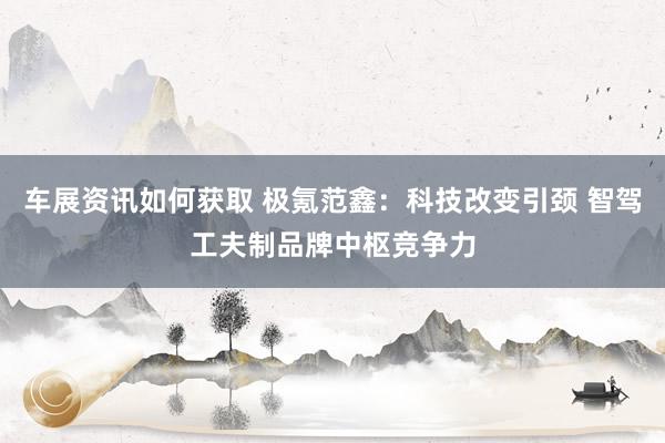 车展资讯如何获取 极氪范鑫：科技改变引颈 智驾工夫制品牌中枢竞争力