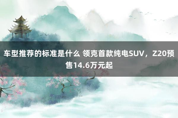 车型推荐的标准是什么 领克首款纯电SUV，Z20预售14.6万元起