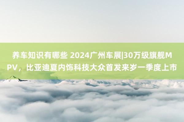 养车知识有哪些 2024广州车展|30万级旗舰MPV，比亚迪夏内饰科技大众首发来岁一季度上市