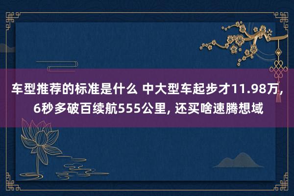 车型推荐的标准是什么 中大型车起步才11.98万, 6秒多破百续航555公里, 还买啥速腾想域