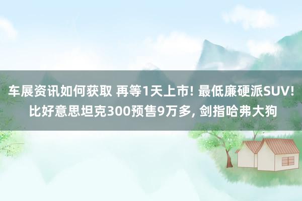 车展资讯如何获取 再等1天上市! 最低廉硬派SUV! 比好意思坦克300预售9万多, 剑指哈弗大狗