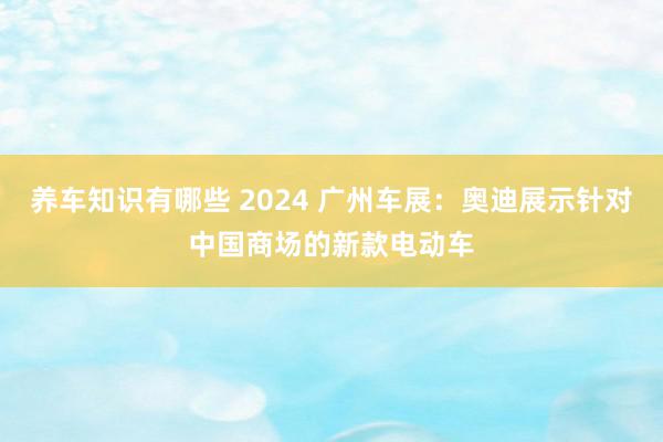 养车知识有哪些 2024 广州车展：奥迪展示针对中国商场的新款电动车