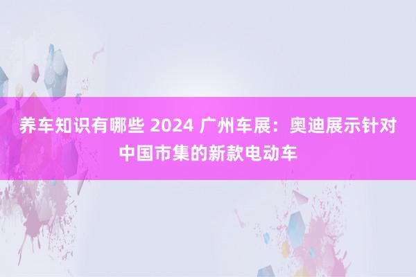 养车知识有哪些 2024 广州车展：奥迪展示针对中国市集的新款电动车